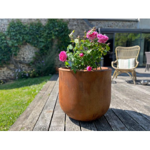 Pot LUNE effet Corten PAPI – Grand pot extérieur 110 à 650 L