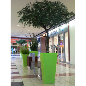 Pot DESIGN CARRÉ PAPI – Pot haut extérieur avec bac