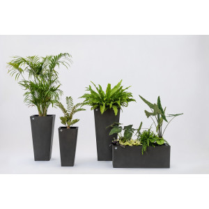 Pot DESIGN CARRÉ PAPI – Pot haut extérieur avec bac