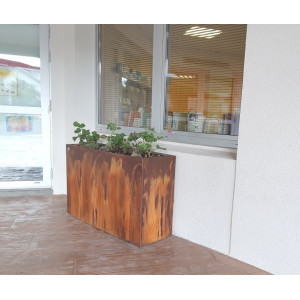 Jardinière LINÉO effet Corten PAPI – Séparateur extérieur 160 L