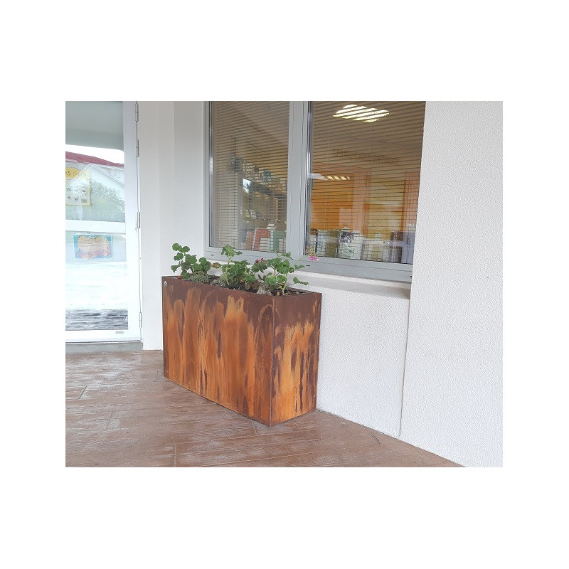 Jardinière LINÉO effet Corten PAPI – Séparateur extérieur 160 L